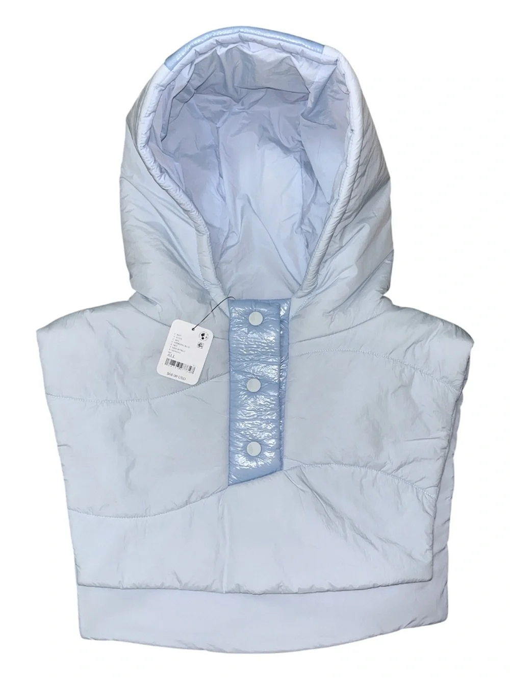1480. FREE PEOPLE Denver quilted dickey in Sterling Blue One Size NWT $68